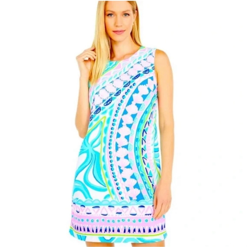 Lilly Pulitzer Narissa Stretch Shift Dress Sz 10 - Picture 7 of 7